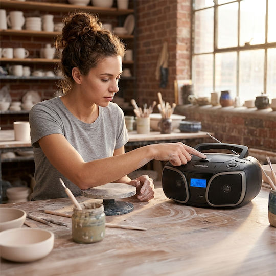 Memorex Tragbares Audio-System mit CD Radio Schwarz