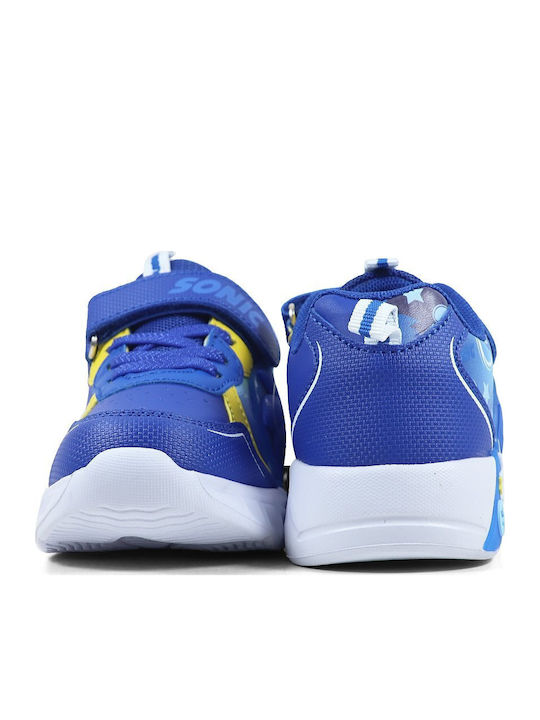 Kids Sneakers with Hoop & Loop Closure and Blue Lights
