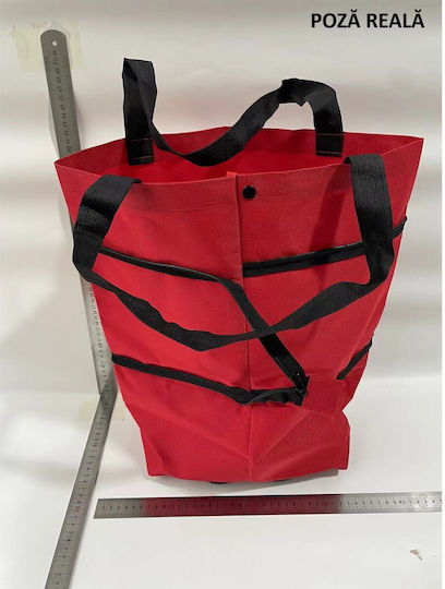 Cărucior de piață din plastic pliabil roșu 39x46x12cm