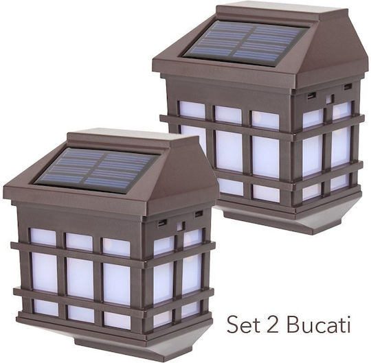 Set 2 Lampi Solare Montate Pe Perete Lanternă 11.5x8.3cm