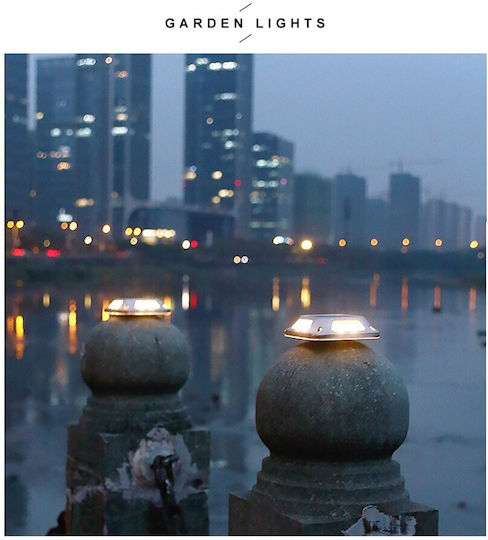 Set of 4 Wall Mounted Solar Lights with Warm White Light 3000K IP65 9x9cm