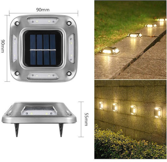 Set of 4 Wall Mounted Solar Lights with Warm White Light 3000K IP65 9x9cm