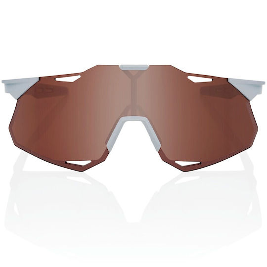 100% Cycling Glasses Hypercraft XS with Purple Frame & Mirror / Transparent Lenses