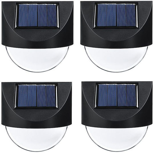 Set 4 Wandmontierte Solarleuchten mit Warmes Weiß Licht IP65 8.8x8.5cm