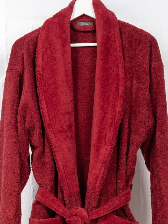 Viokarpet Bonjour Bademantel mit Halsband Deep Red