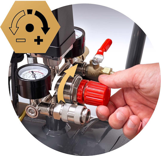 Humberg Κομπρεσέρ Αέρος 85dB με Ισχύ 2hp και Αεροφυλάκιο 24lt