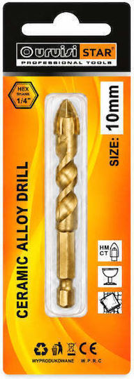 Uruisi Star Drill With Hexagon Shank For Glass Tiles And Metal 10mm 12mm 45x160mm