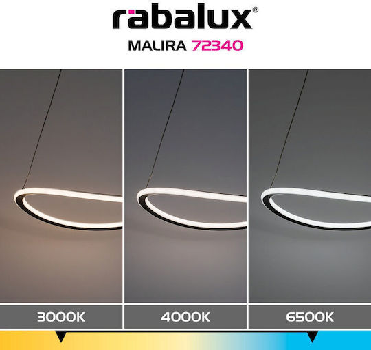 Rabalux Rabalux Deckenleuchte Schwarz LED mit Verstellbarem Weißlicht 53x52cm
