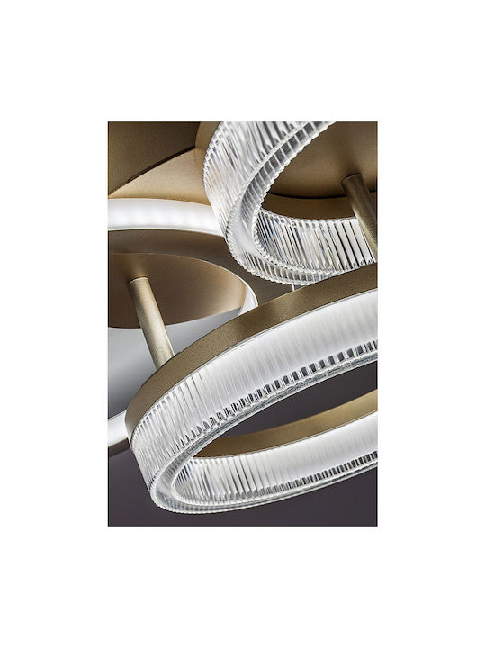 Rabalux Smart Deckenleuchte Montieren 58,5cm Gold mit Integrierte LED und Fernbedienung