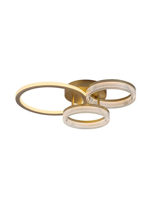 Rabalux Smart Deckenleuchte Montieren 58,5cm Gold mit Integrierte LED und Fernbedienung