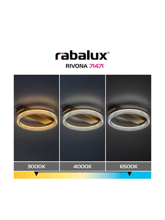 Rabalux Smart Deckenleuchte montieren 37cm Gold mit Integrierte LED und Fernbedienung