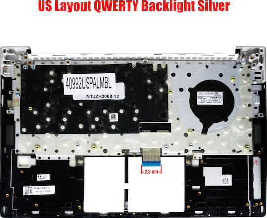 Tastatură Laptop Keyboard Palmrest Hp Probook 430 G8 2v654av 2v656av 2v658av 630 G8 1y4z6av 2m025av 2m026av M21188-001 M24295-001 M49527-041 6037b0167101 Us Backlight Argintiu Cod 40992uspalmbl