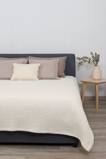 Naf Naf Waffle Κουβέρτα Πικέ Μονή 160x240εκ. Cream