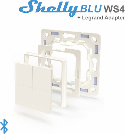 Shelly Blau Wand-Schalter 4 Adapter Legrand & Shelly
