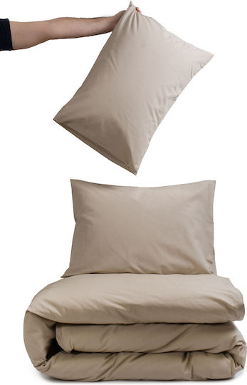 Viokarpet Duvet Cover Home View Beige Gray Set Single 165x245 Cm