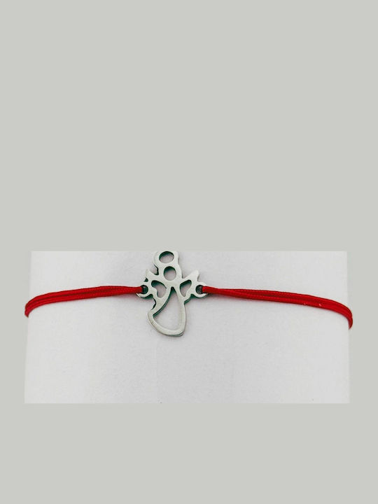 Martisor Bracelet Women Jolie Angel Design Set 12 Pieces Silver Stainless Steel Pendant Adjustable Red Cord Martisor Bracelet Women Jolie Angel Design Set 12 Pieces Silver Stainless Steel Pendant Adjustable Red Cord