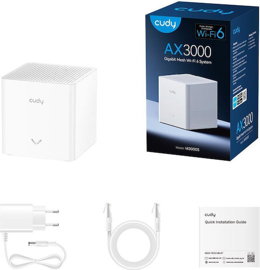 Cudy M3000S AX3000 Access Point with Mesh Wi‑Fi 6 Dual Band (2.4 & 5GHz) Single Kit
