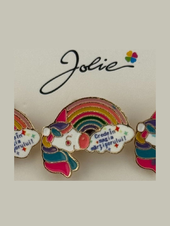 Set 12 Pinuri Martisor Copii Jolie Curcubeu Unicorn Model Mesaj Crede În Magie Martisor Multicolor