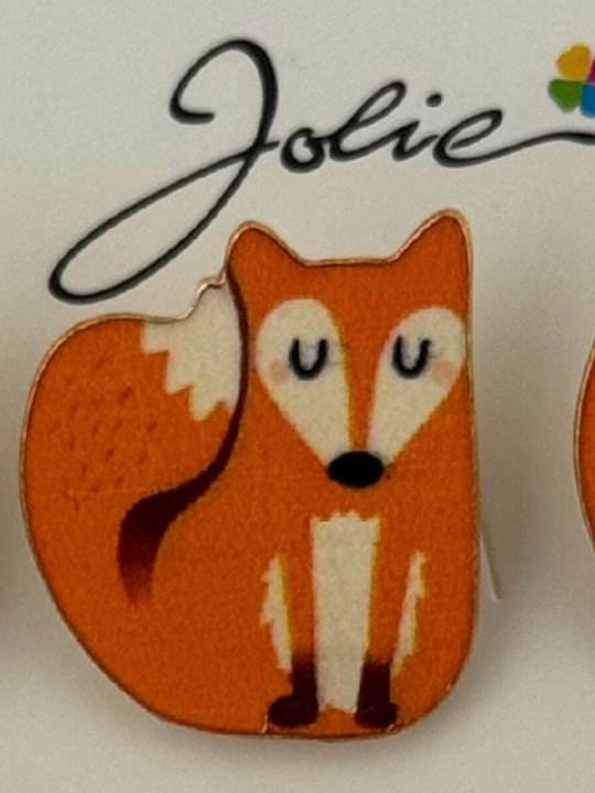 Set 12 Pinuri Mărțișor Copii Jolie Shy Fox Design Portocalii