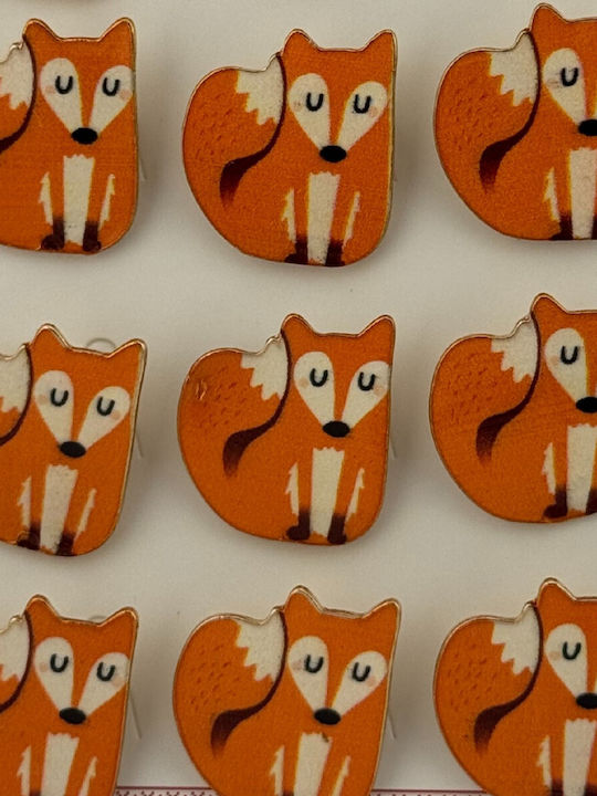 Set 12 Pinuri Mărțișor Copii Jolie Shy Fox Design Portocalii