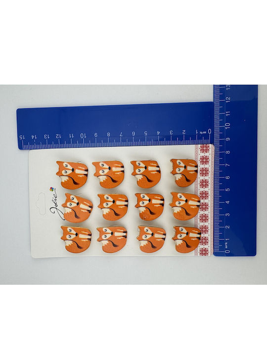 Set 12 Pinuri Mărțișor Copii Jolie Shy Fox Design Portocalii