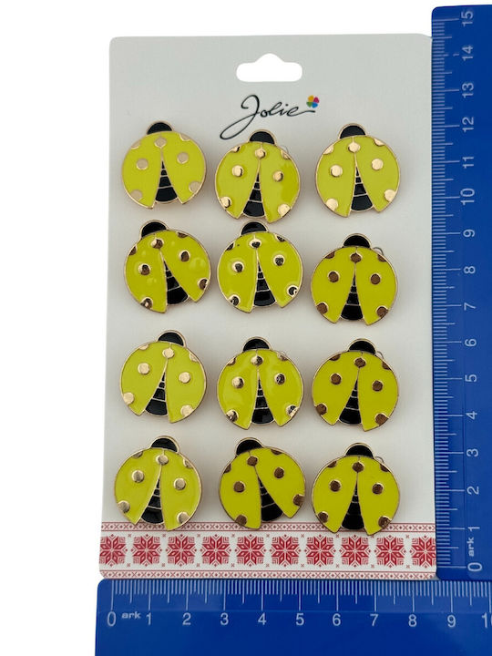 Set 12 Pinuri Mărțișor Copii Jolie Design Buburuză Aurie