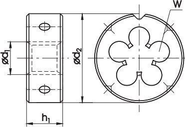 Fanar Dies M6x0.5 HSS Metriķī Leptī Klostē N1-121001-0061 20x7mm