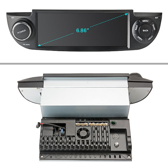 Junsun 6 86" Android 15 Multimedia 2gb/64gb Fiat 500 2007-2015 Ασύρματο Carplay Android Auto Gps Dsp Μαύρος