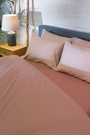 Viokarpet Duvet Cover Set 165x245cm Single With Pillowcase Hue Taupe Amber