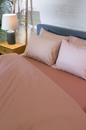 Viokarpet Duvet Cover Set 165x245cm Single With Pillowcase Hue Taupe Amber