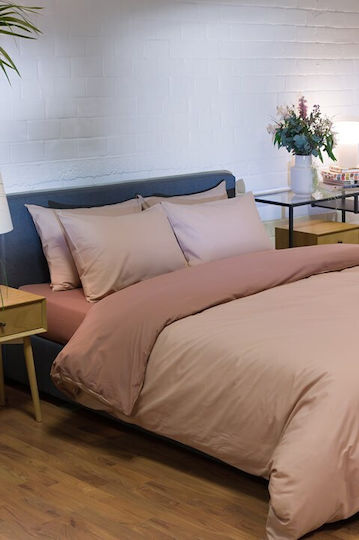 Viokarpet Duvet Cover Set 165x245cm Single With Pillowcase Hue Taupe Amber