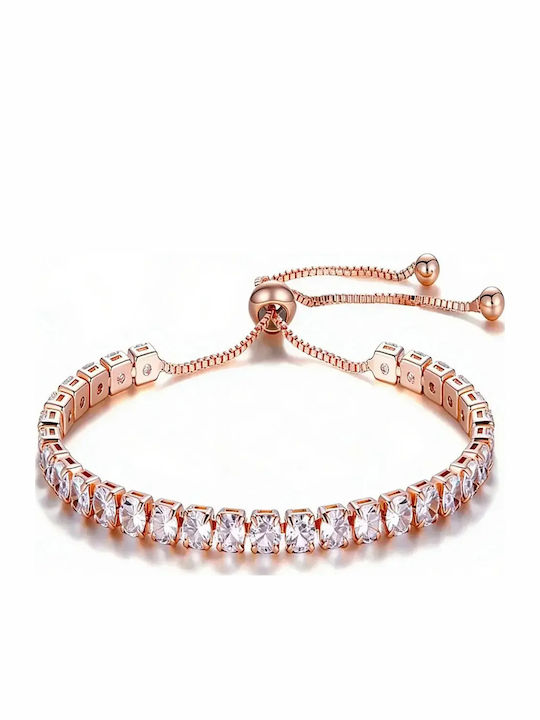 Adjustable Tennis Bracelet Rose Gold Shade