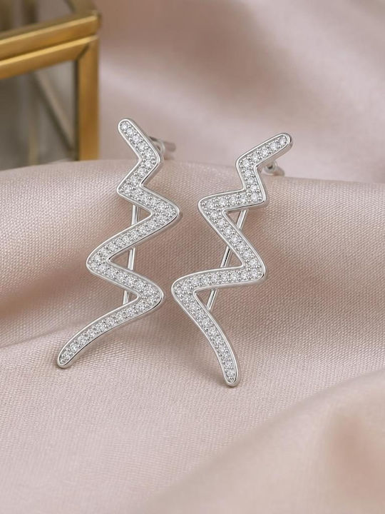 Jolie Silver Earrings with Stones