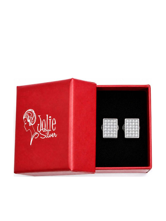 Jolie Silver Earrings with Stones