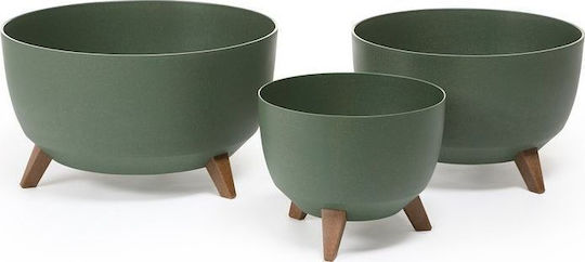 Lamela Roma Wooden Flower Pot Cream With Saucer 40x40x25cm