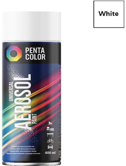 Pentacolor Penta Weiß Glänzendes Autolackspray 400ml R-9010