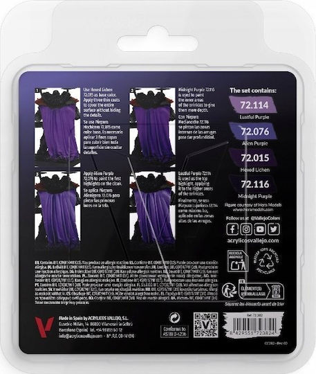 Acrylicos Vallejo Modellbau-Farben Lila 18ml 4 Stück