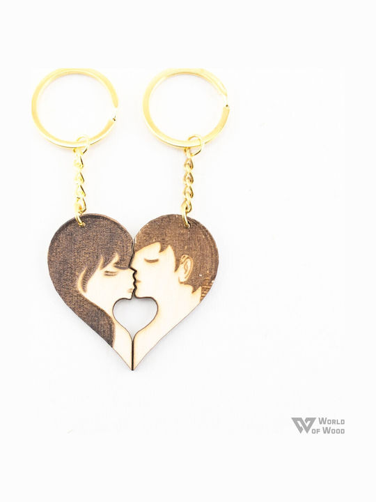 Keychain Couple Kiss Brown Keychain Couple Kiss Brown