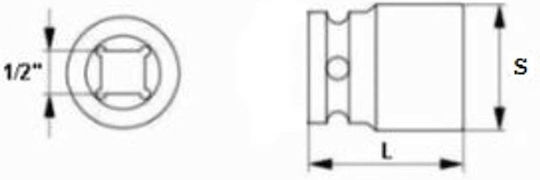 Jonnesway Hexagon Socket with 1/2" Frame Host Diameter 17mm