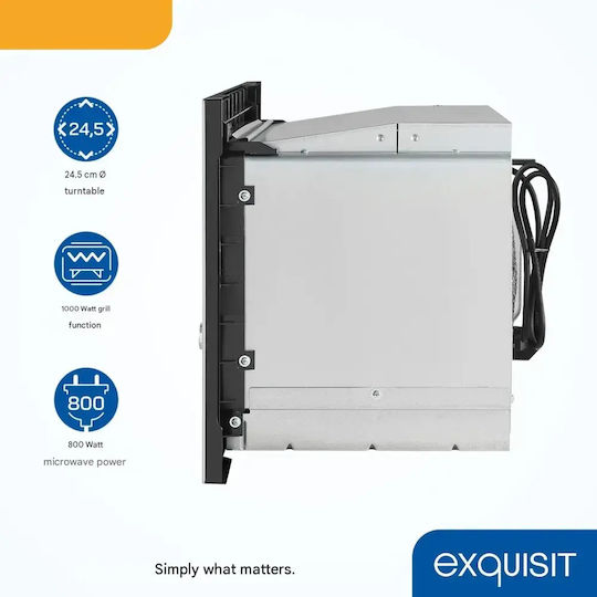 Exquisit Cuptor cu microunde încorporabil cu grill 20lt gri