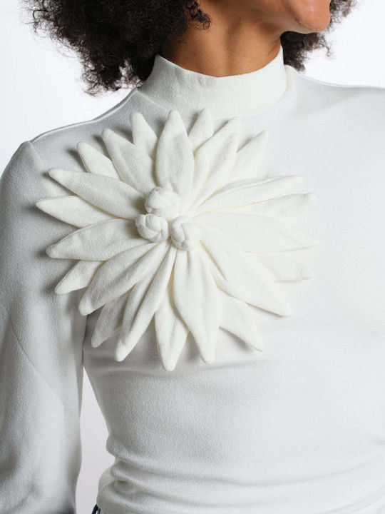 Women's Blouse Long Sleeve Floral White