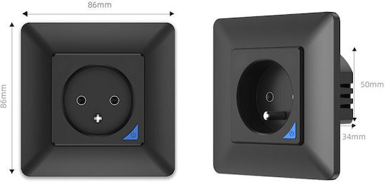 Schneider Electric Einzeln Steckdose Schwarz