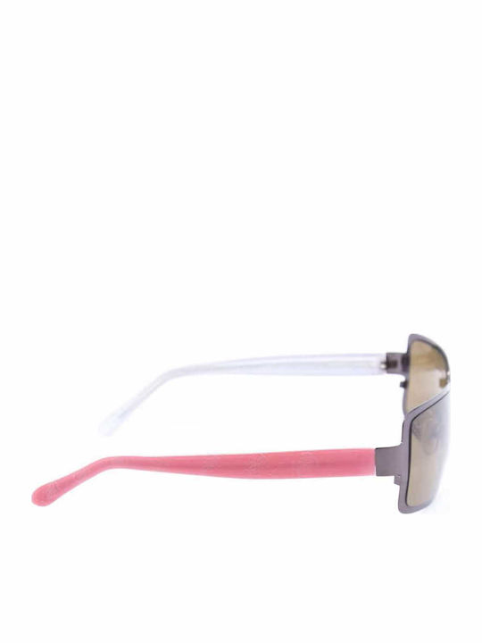 Guess Unisex Ochelari de soare cu Ramă din Plastic Violet și Lentilă Oglindă Gri
