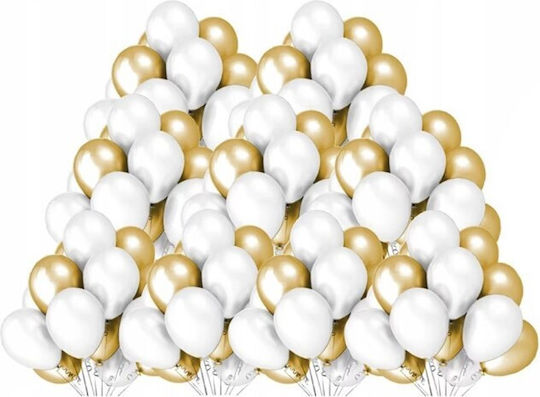 Set 10 Baloane Latex Albe 23 cm