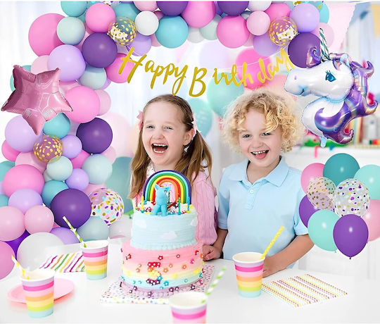 Balon Zi De Naștere Unicorn Folie Jumbo Alb 115 cm