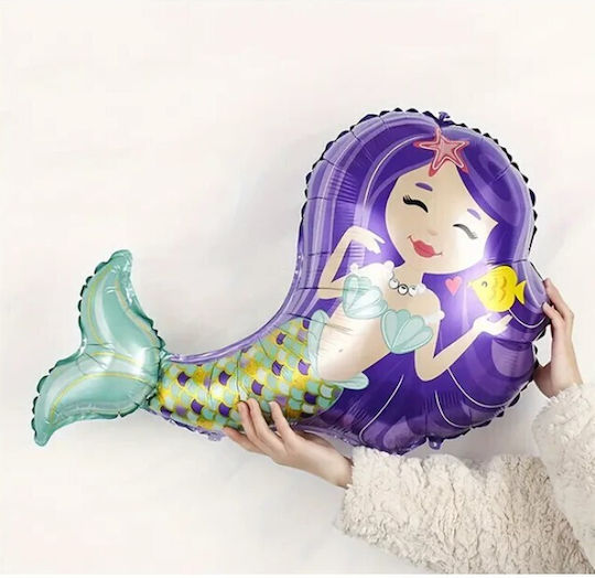 Balon Zi De Naștere Sirenă Folie Violet 39 cm