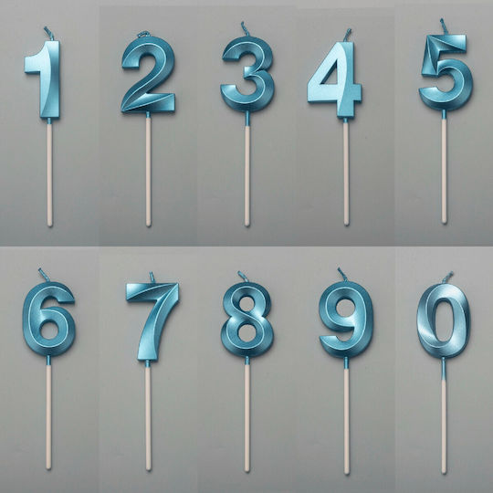 Number 2 Candle Flippy Diamond Model 5 X 3.4 Cm Blue