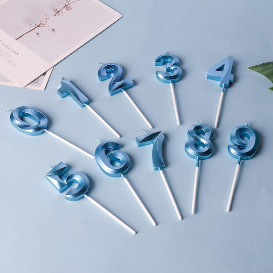 Number 2 Candle Flippy Diamond Model 5 X 3.4 Cm Blue