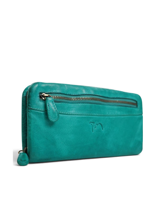 Leder Damenbrieftasche Türkis