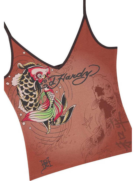 Women's Sleeveless Brown Blouse